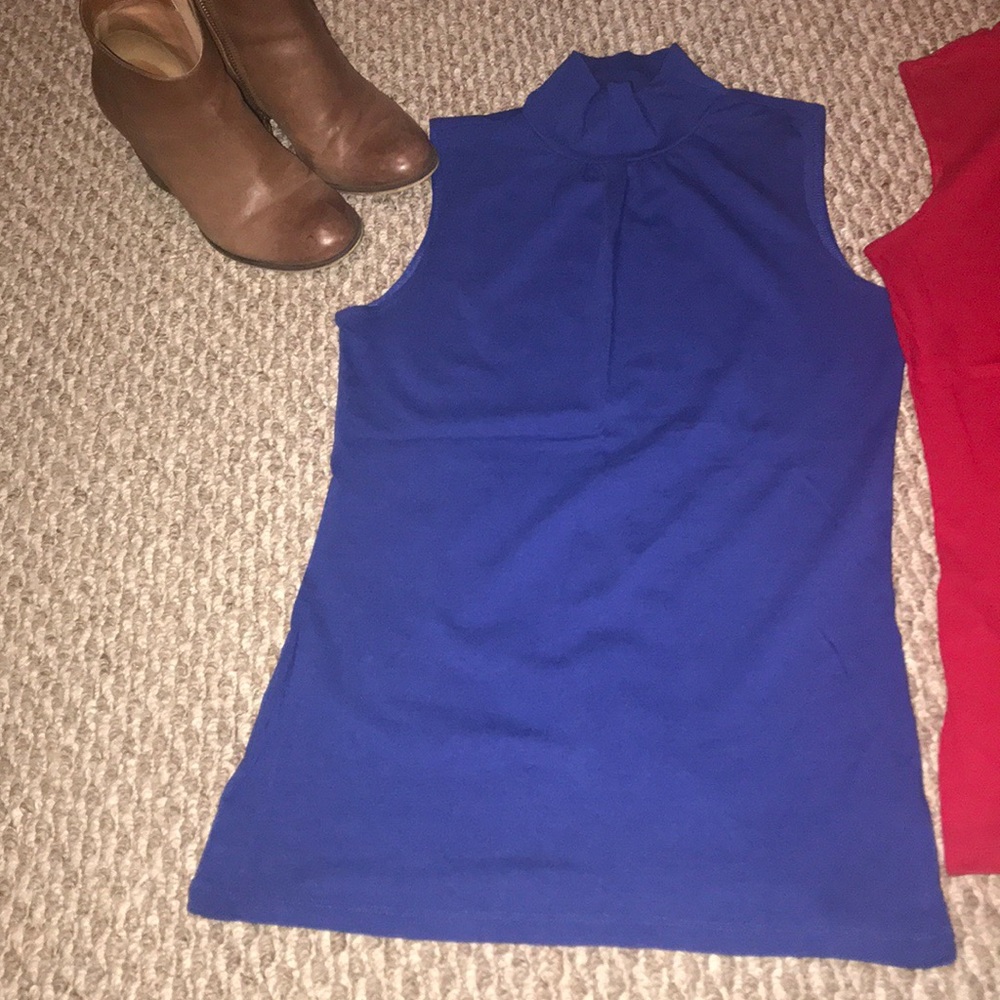 NWOT Express sleeveless mock neck top in blue